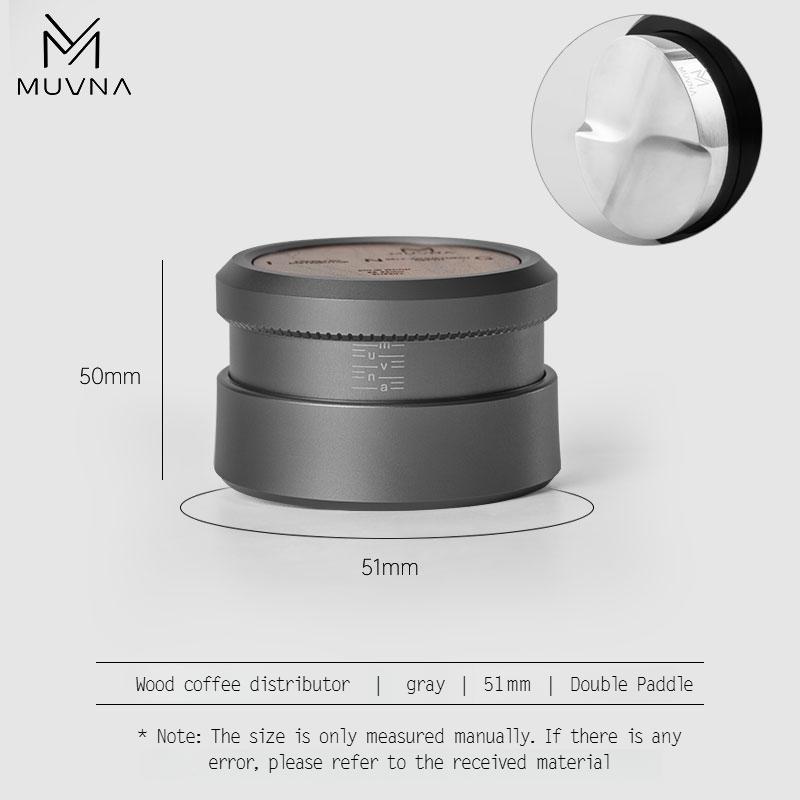 Темпер для эспрессо MUVNA V2, Кофейный темпер с медленным возвратом и основанием из нержавеющей стали с волнистым рисунком для портафильтров 51 мм/53 мм/58 мм