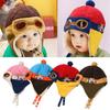 Cute Baby Winter Hat Infant Pilot Cap Toddlers Cool Baby Boys Girls Children Winter Warm Kids Knitted Hats Cap For 0-48 Month