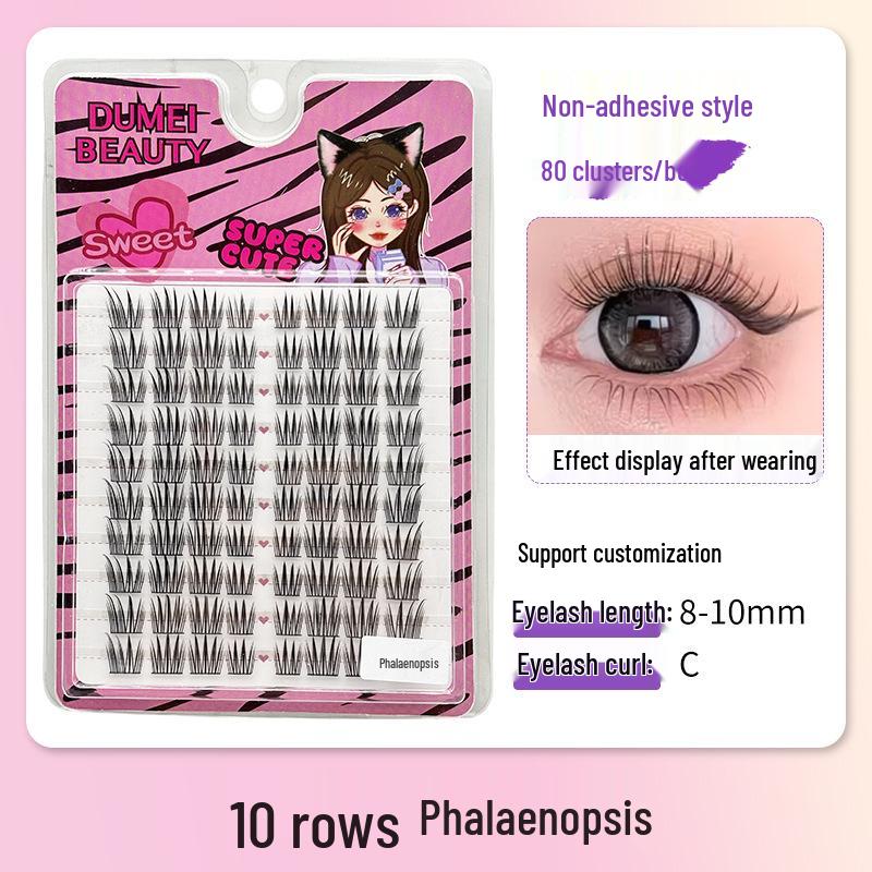 10-Row Autumn Leaf & Sunflower Faux Eyelashes - Flat, Glue-Free
