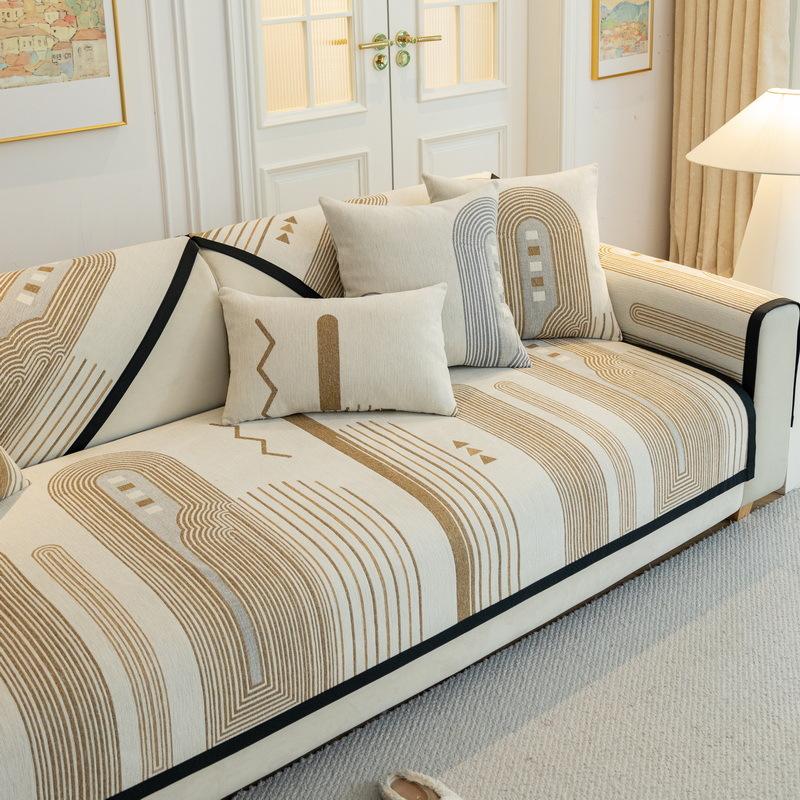 Light French Chenille Sofa Cushion Universal In All Seasons New Simple Seat Cushion Cushion Cloth Non-Slip Sofa Cover