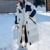 Зимняя длинная пуховая хлопковая куртка женская Manteau Femme Hiver 2023 свободная в стиле сафари толстые теплые парки с капюшоном женские пальто до колена