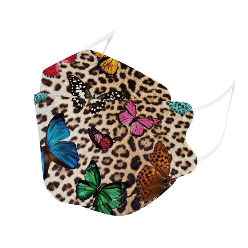 Взрослая леопардовая бабочка с принтом на открытом воздухе профилактическая маска для лица 