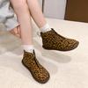 Fashion 2024 New Leopard Print Short Snow Boots Side Zipper Women's Shoes Winter Plush Warm Outdoor Work Non-Slip Shoes