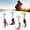 5Pcs Bionic Fishing Baits with Sharp Hook Compact Design Portable Rotatable Saltwater Freshwater Swimbaits Fly Fishing Lures
