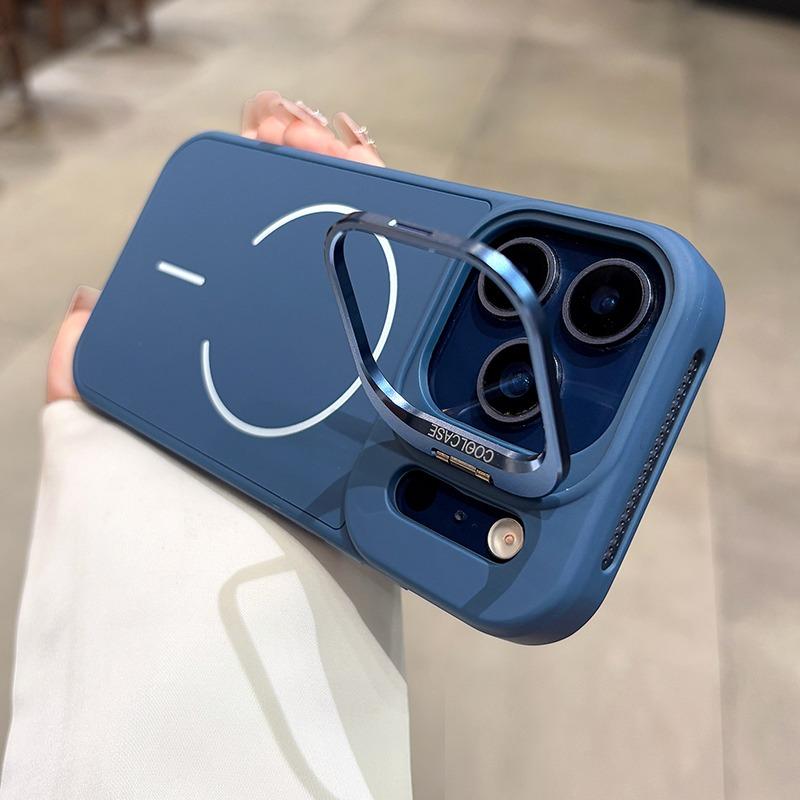 Роскошный силиконовый чехол для Magsafe для iPhone 17 16 15 14 13 12 Pro Max с подставкой-держателем для объектива и крышкой для iPhone Air 16 Plus