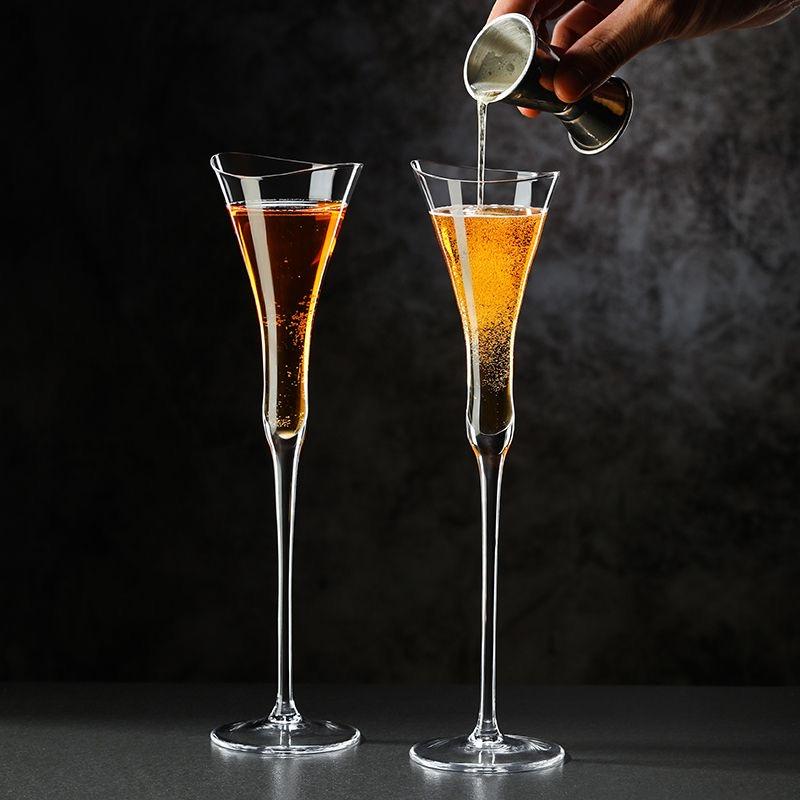 Crystal Champagne Glasses Sparkling Wine Goblets Cinched Waist Wide Mouth Creative High-value Champagne Glasses Cocktail Glasses