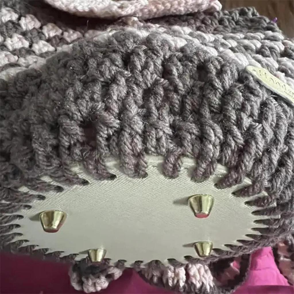 15*15cm Round Bottom For Knitted Bag PU Leather Bag Base with Holes Handmade DIY Crochet Bag Bottom Accessories