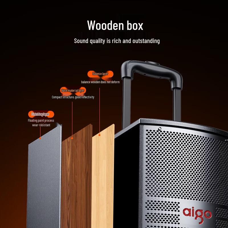 Портативная Bluetooth-колонка для караоке aigo S308, 8 дюймов, штекер CN (адаптер в комплекте)