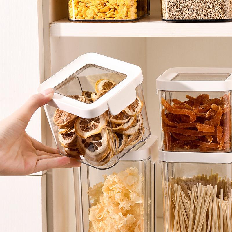 Household Kitchen Sealed Grain Can Multifunctional Snack Storage Box Transparent Visible Moisture-proof Dried Fruit Storage Tank