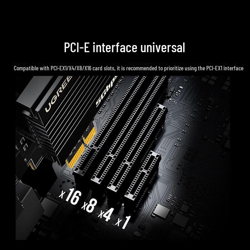 Ugreen Сетевой адаптер PCIe для настольного компьютера, 5 Гбит/с, проводной (Китайская версия)