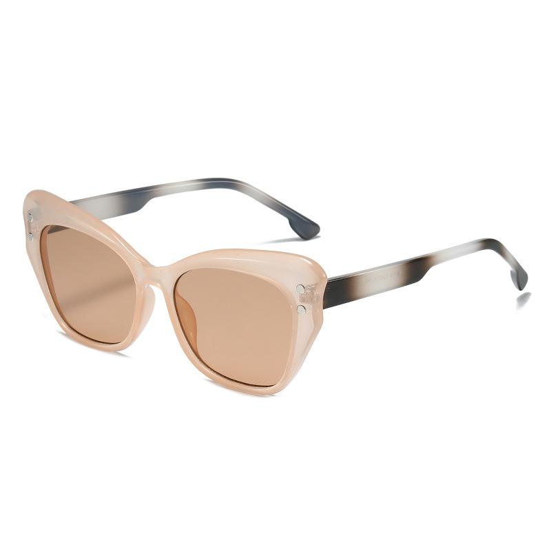 New Cat Eye Sunglasses European And American Internet Celebrities Glasses Of The Same Color Women'S Cat Walk Street Sunglasses