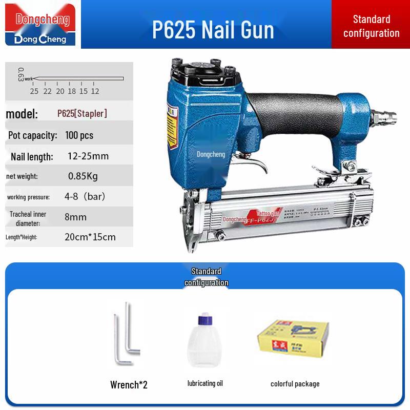 Пневматический гвоздезабиватель Dongcheng - F30 для деревообработки, гвозди-«комарики», стальные и степлер-гвоздезабиватель с гвоздями T50