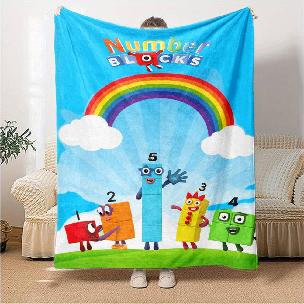 Фланелевое одеяло с принтом Numberblocks Высококачественное Теплое Уютное Покрытие для Всех Сезонов Идеально для Подарков Декор Дома
