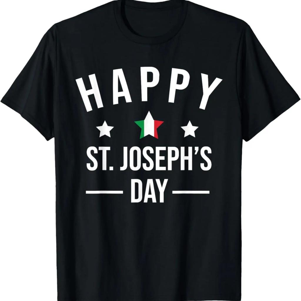 Happy St Josephs Day Italian Gift T-Shirt Gift Christian Men T-Shirt