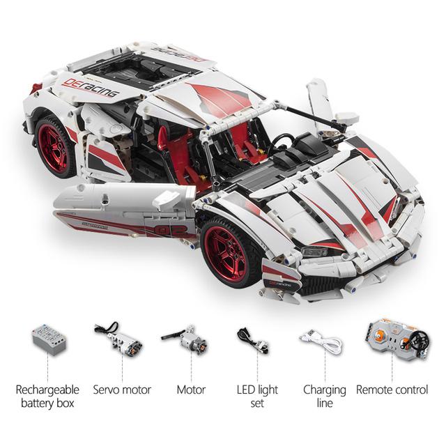 Cada 1696Pcs Remote Control Racing Car Building Blocks Assembled for Technical RC /non-RC City Bricks Toy for Children