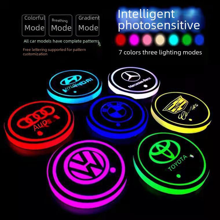 Colorful LED Car Interior Anti-Skid Mat with Breathing Ambient Light