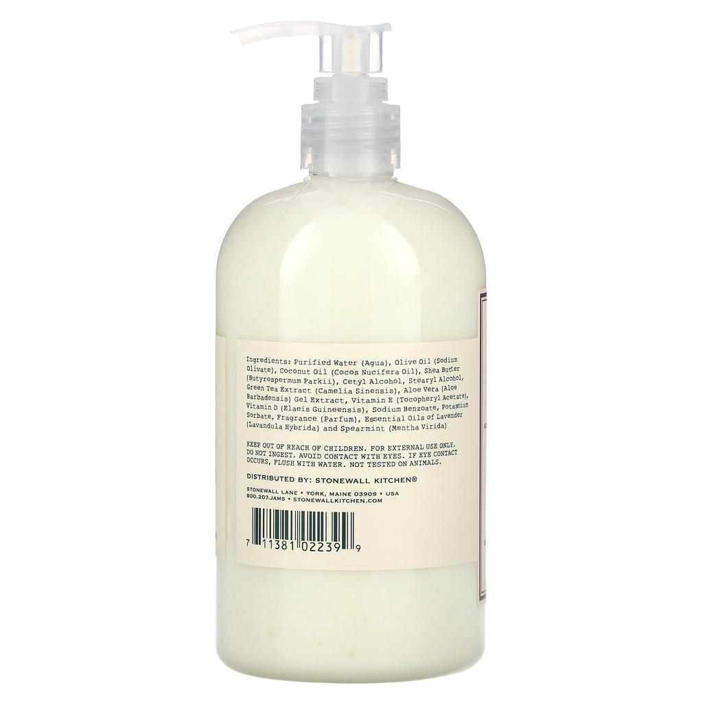 Stonewall Kitchen Hand Lotion, Lavender Mint, 16.9 Fl Oz (500 Ml)