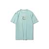 Li Ning Badfive Tactical Embroidery Cartoon Print Round Neck Short Sleeve T-Shirt Men Tops Lake-Gray-Blue AHSR119-3