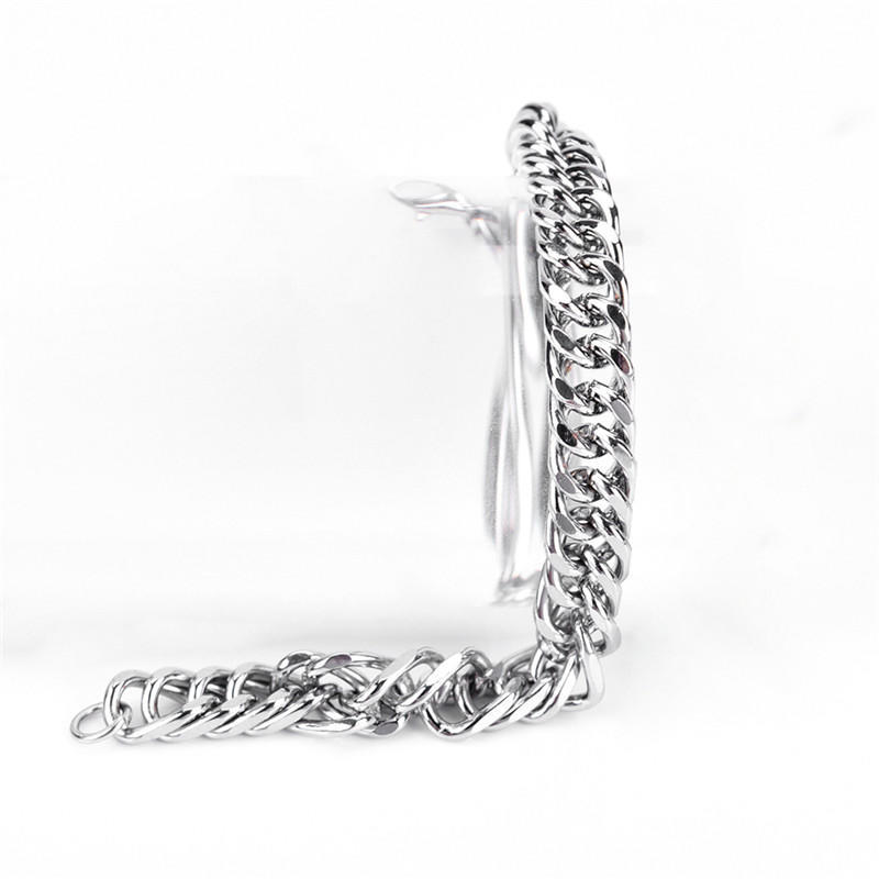 Мужской браслет из нержавеющей стали в стиле панк, браслет-цепочка, ювелирный браслет, аксессуар
