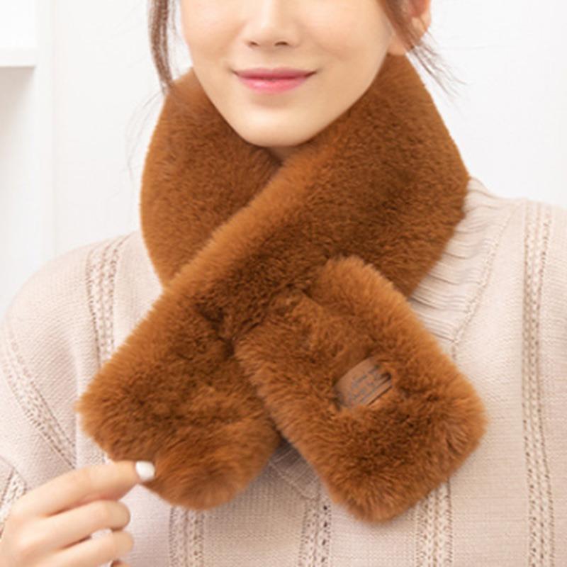 New Mao Mao Collar Scarf Winter Women's Warm Imitation Rex Rabbit Plush Scarf Neck Protection Cute Neck Cover