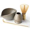 Katakuchi Boat-shaped Matcha Bowl Set with Tea Bowl, Chasen Stand, 100-Stand Chasen, and Chashaku (Tea Scoop) - Complete Tea Ceremony Utensil Set