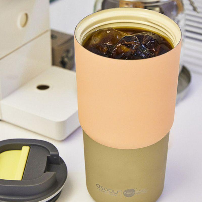 Термостакан ASOBU Ceramic из нержавеющей стали с вакуумной изоляцией 650 мл Подними меня Пастель