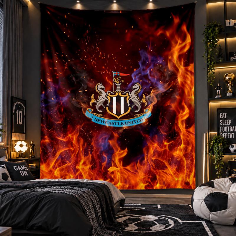 Wall Hanging Tapestry Newcastle United Football Print Cloth for Living Room Bedroom Home Decor