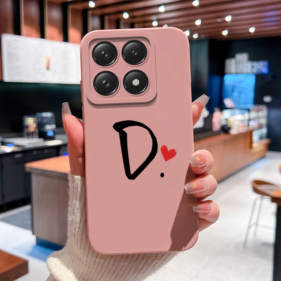 Чехол для Xiaomi 14T 14 15 12 12S 12T 12X Pro Ultra Lite задняя крышка с симпатичным узором в виде сердца и букв, мягкий силиконовый защитный чехол от падения для Xiaomi Capa