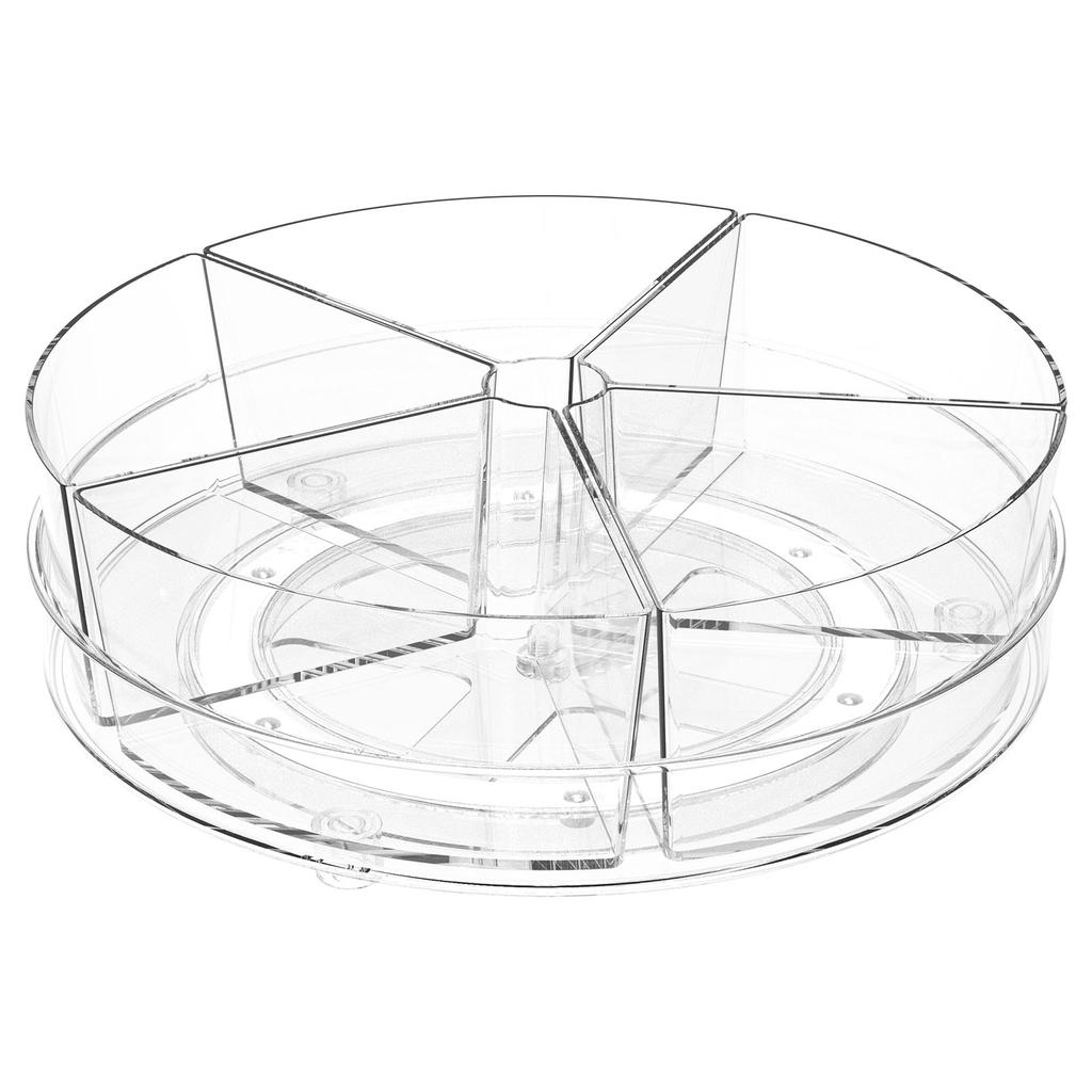 360 Rotating Seasoning Storage Rack Divided Spice Snack Food Oil Seasoning Bottle Turntable Kitchen Organizer Tray Rack