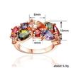 Huitan Fancy Bright Colorful Zirconia Finger Ring Female Rose Gold Аксессуары для церемонии помолвки Эстетические украшения