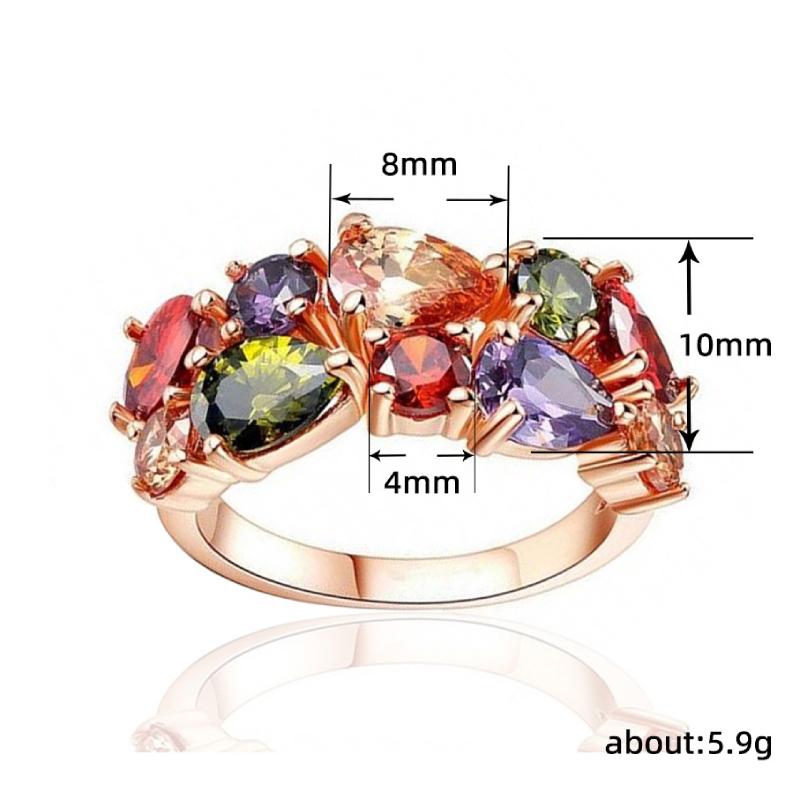 Huitan Fancy Bright Colorful Zirconia Finger Ring Female Rose Gold Аксессуары для церемонии помолвки Эстетические украшения