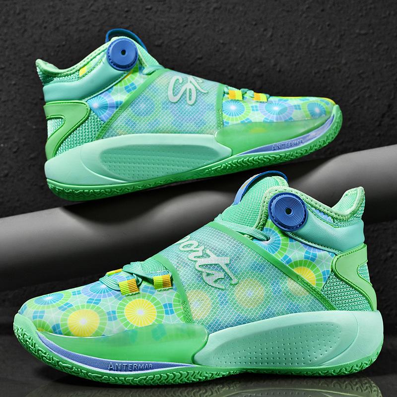 129 Men's Women's Basketball Shoes High Top Mesh Large Size Couple Student Youth Training Trendy Sports