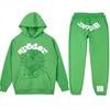 Winter Hoodie Sweatpants Set Spider Web Print Streetwear Tracksuit Women
