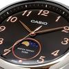 Casio Стандартные аналоговые мужские часы с фазами Луны MTP-M110L-1AV Черная кожа