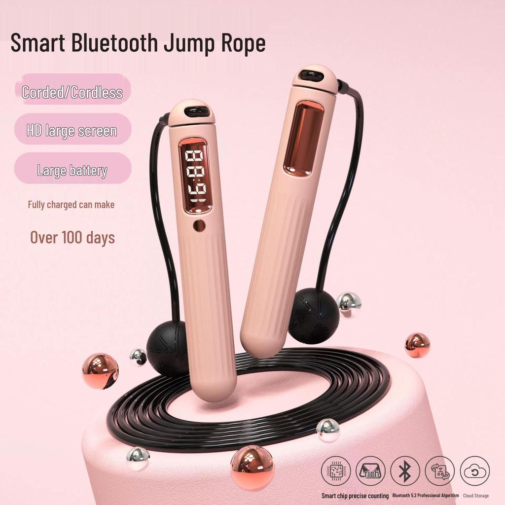 Bluetooth скакалка Moyue с утяжеленным шариком и противовесами для фитнеса и сжигания жира, с функцией подсчета прыжков.