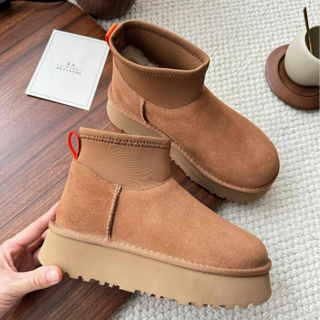 Женские зимние ботинки на толстой подошве из эластичной ткани Sangpo с интегрированным мехом, увеличивающие рост, ботинки из глубокого шерстяного бархата, теплая хлопковая обувь, зима