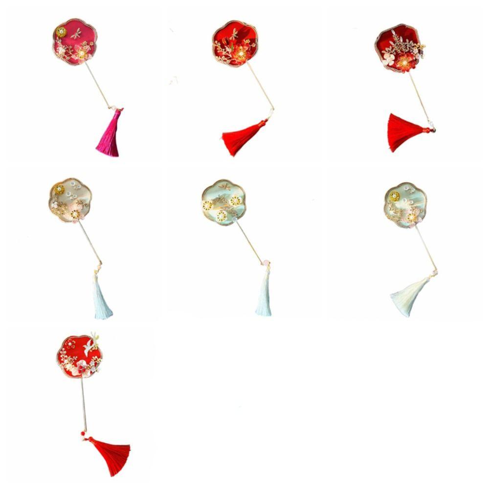 Chinese Style Mini Chinese Fan Tassels Chinese Silk Fan Bridal Group Fan Chinese Wedding