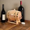 Handcrafted Wooden Barrel Beverage Dispenser with Elegant Stand