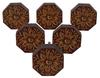 IBA Indianbeautifulart Brown Engraved Knobs Pack of 10 Wooden Wardrobe Door Knobs Drawer