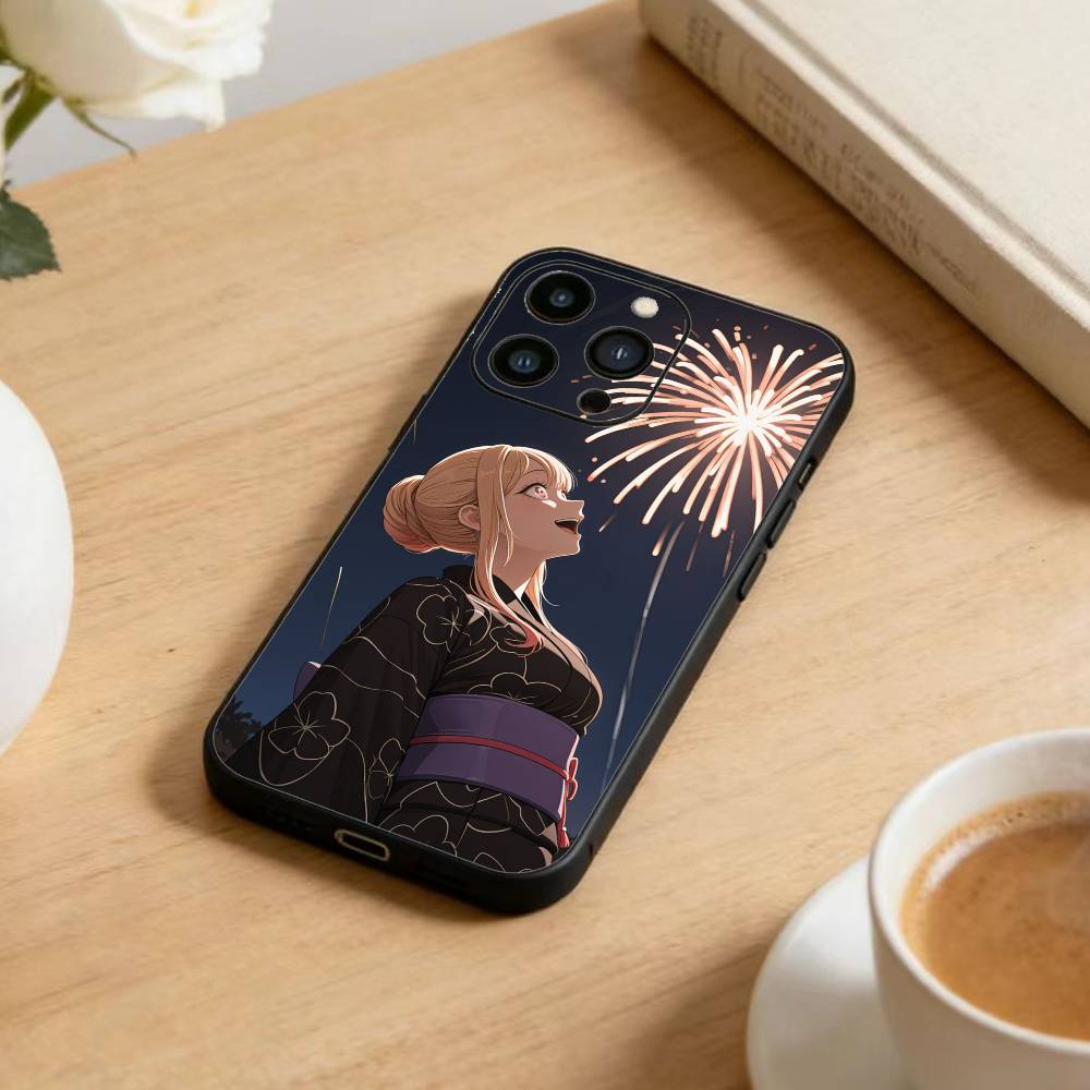 D-Дорогая Марин Китагава Красочный Серебряный Чехол Для Телефона Для iPhone17,16,15,14,13,12 Plus,Max Мягкий Силиконовый Черный Чехол