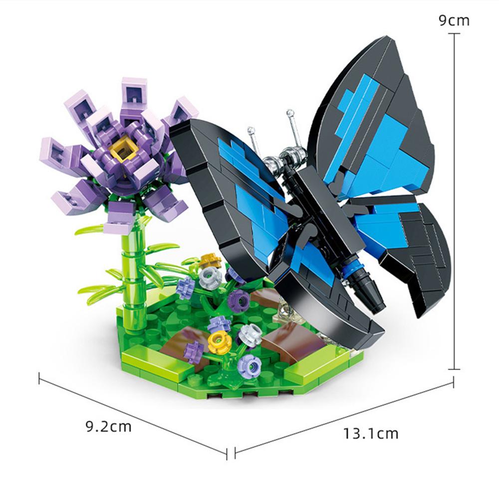 Милые Животные Мир Насекомых Насекомое Цветок Бабочка Богомол Улитка Пчела Растение Фигурки Строительные Блоки Кирпичики Модель Детская Игрушка Дети