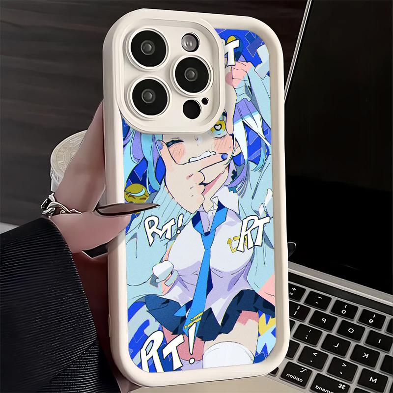 Чехол для телефона iPhone 17 Air 16E 15 16 Pro Max Аниме Kwaii Девушка Ins Стиль Чехол 14 Plus 13 12 Mini Мягкий Силиконовый Fundas