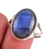 Natural Labradorite Gemstone 925 Solid Sterling Silver Jewelry Ring Size 10 W6u40