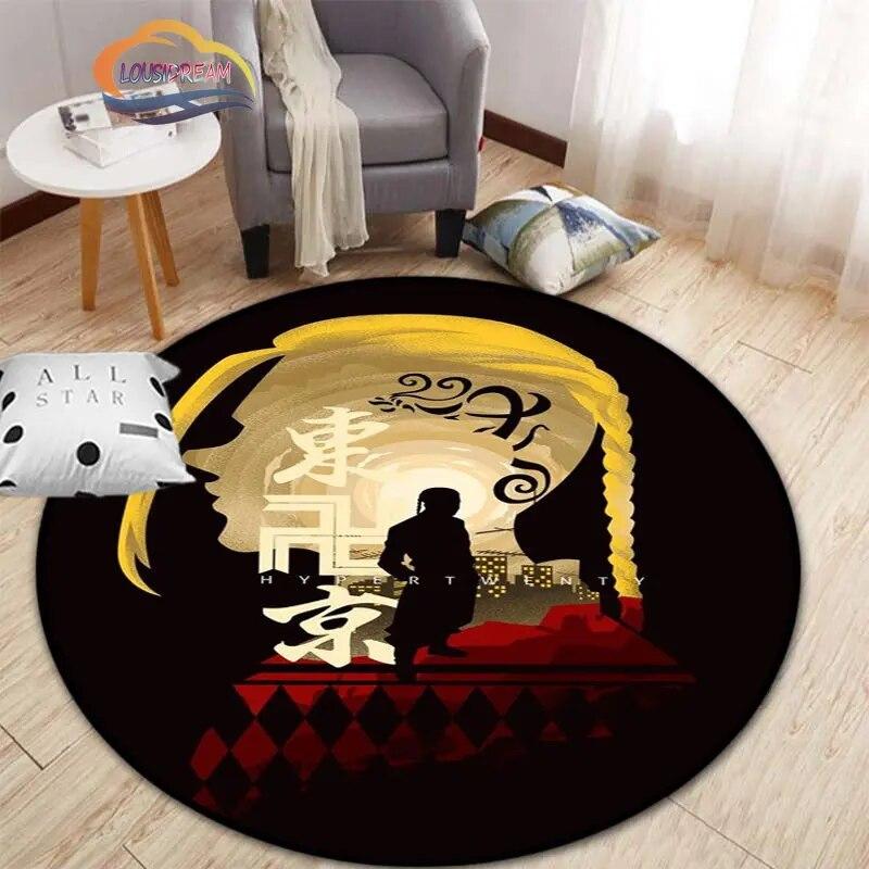 Аниме Токио Мстители круглый ковер мультфильм коврик для гостиной кухни столовой детские коврики коврик для йоги