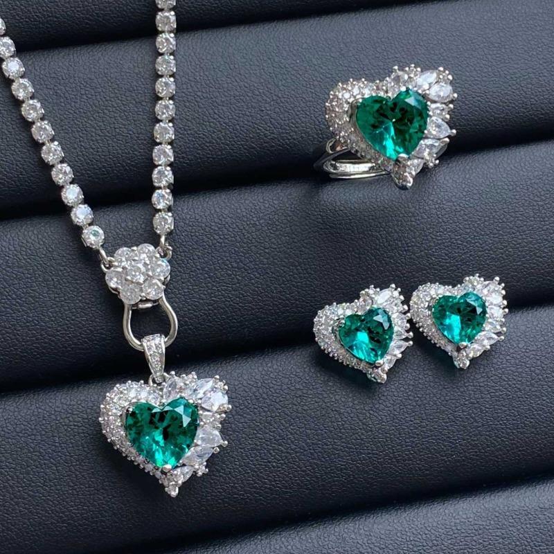 Sace Gems Классические кольца из медного сплава с цирконием, серьги, кулон, ожерелье, комплекты ювелирных изделий, подарки для свадебной вечеринки