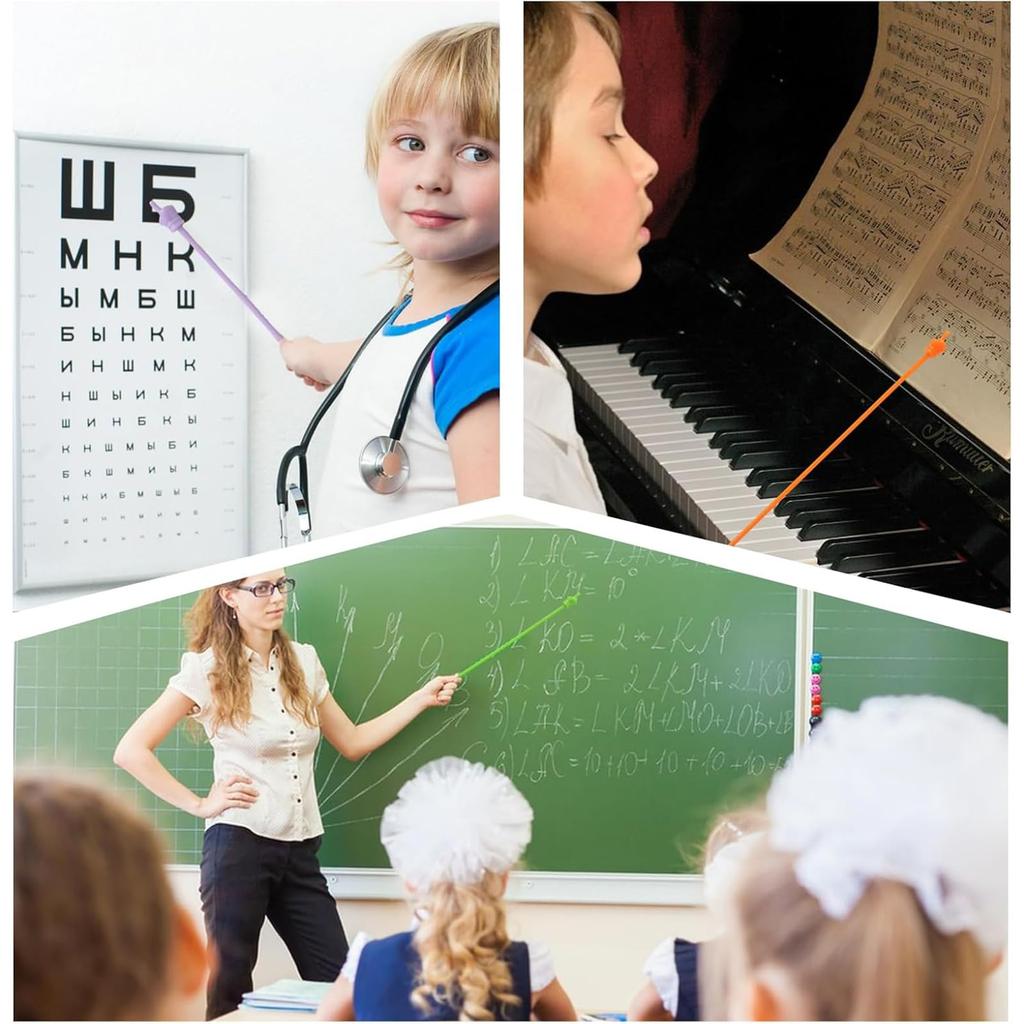 BOJIDO Guide Stick Flexible Pointing Great for and Ideal Teaching Aid for Classroom Instruction Teacher's Pointer, Teacher's (10-Pack) Stick, Lessons,