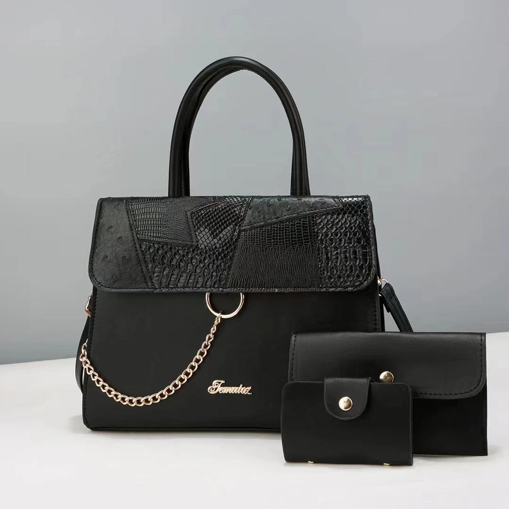 Соберите три высококачественные женские сумки. Универсальные вместительные модные сумки с цепочками для аксессуаров.