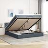 Enjoy a restful night s sleep with this Ottoman bed with mattress in dark gray 160 x 200 cm velvet fabric