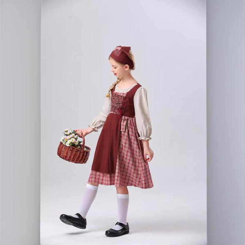 New Parent-child Girls' Women's Clothing, Drama Performances, Pastoral Farm Maid Adult Clothes