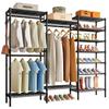 PASRLD Clothes Shoe Height Storage Shoe Clothes Coat Large Capacity Open Sturdy Rack, Closet, Wardrobe, Rack, Adjustable, Shelf, Storage, Hanger,